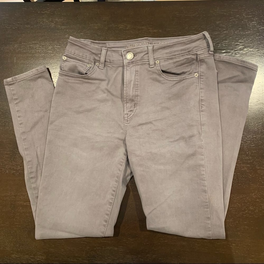 AE Gray Super Stretch High Rise Jegging